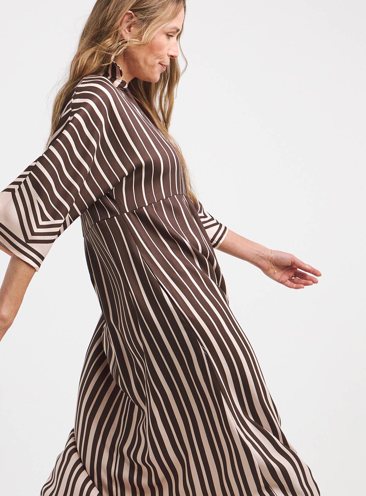 JD WILLIAMS Border Print Textured Placket Detail Smock Dress 32 - Image 3